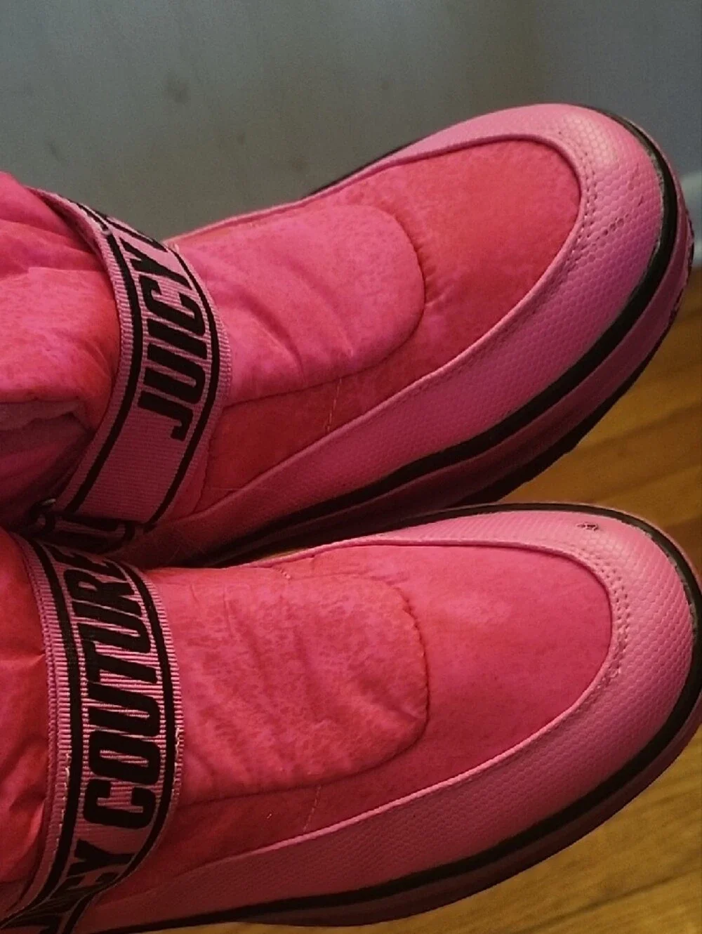 Juicy Couture Hot Pink Padded Winter Ankle Boots